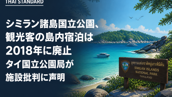 シミラン諸島国立公園、観光客の島内宿泊は2018年に廃止　タイ国立公園局が施設批判に声明を描いたAIイメージ