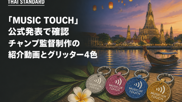 「MUSIC TOUCH」公式発表で確認　チャンプ監督制作の紹介動画とグリッター4色を描いたAIイメージ