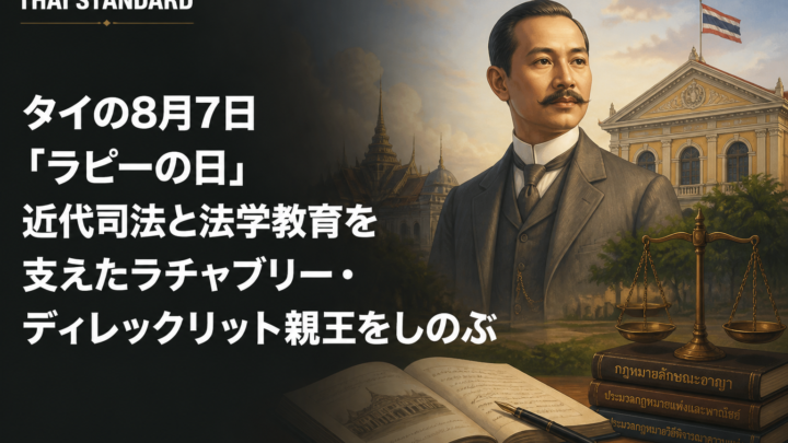タイの8月7日「ラピーの日」　近代司法と法学教育を支えたラチャブリー・ディレックリット親王をしのぶを描いたAIイメージ