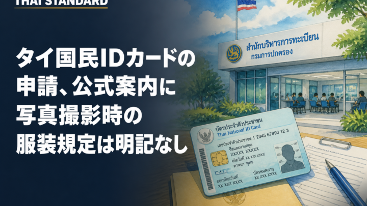 タイ国民IDカードの申請、公式案内に写真撮影時の服装規定は明記なしを描いたAIイメージ