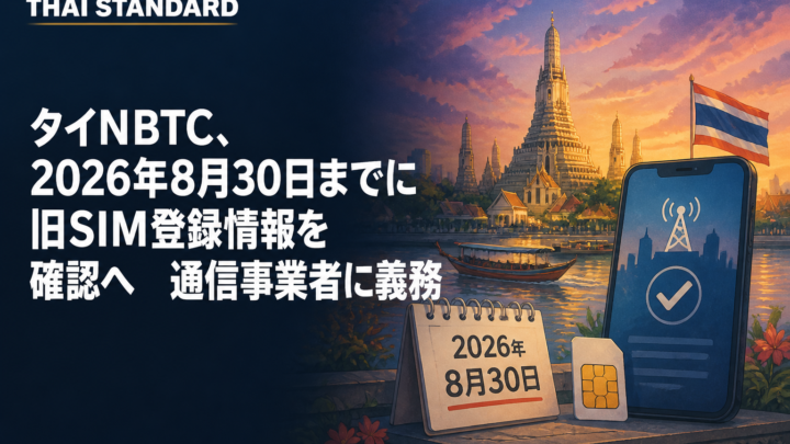 タイNBTC、2026年8月30日までに旧SIM登録情報を確認へ　通信事業者に義務を描いたAIイメージ