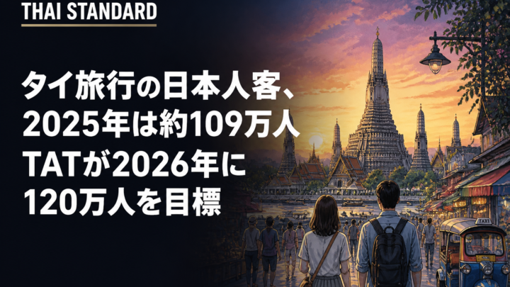 タイ旅行の日本人客、2025年は約109万人　TATが2026年に120万人を目標を描いたAIイメージ