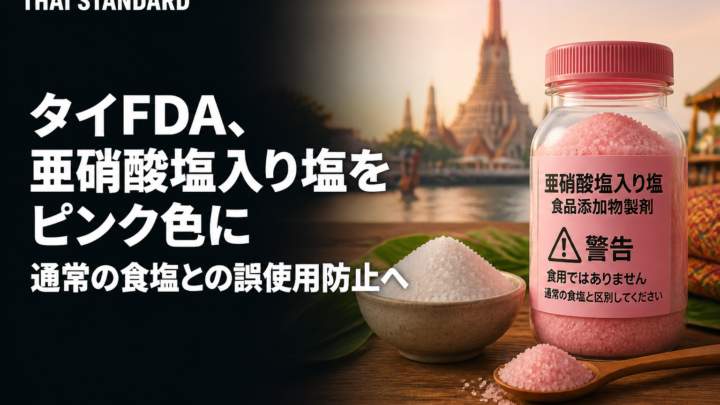 タイFDA、亜硝酸塩入り塩をピンク色に　通常の食塩との誤使用防止へを描いたAIイメージ
