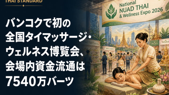 バンコクで初の全国タイマッサージ・ウェルネス博覧会、会場内資金流通は7540万バーツを描いたAIイメージ