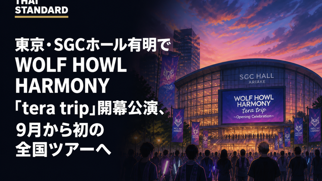 東京・SGCホール有明でWOLF HOWL HARMONY「tera trip」開幕公演、9月から初の全国ツアーへを描いたAIイメージ